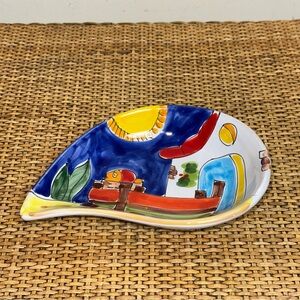 Vintage Italian La Musa 7.5” Signed Decorative Wall Hanging Plate Hand Painted